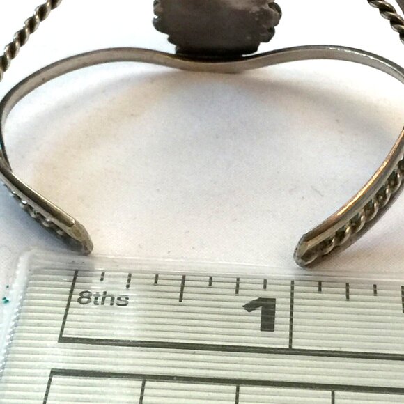 3PC VINTAGE NAVAJO TURQUOISE LEAF STERLING SILVER RING PENDANT CUFF BRACELET 34g - Picture 11 of 12